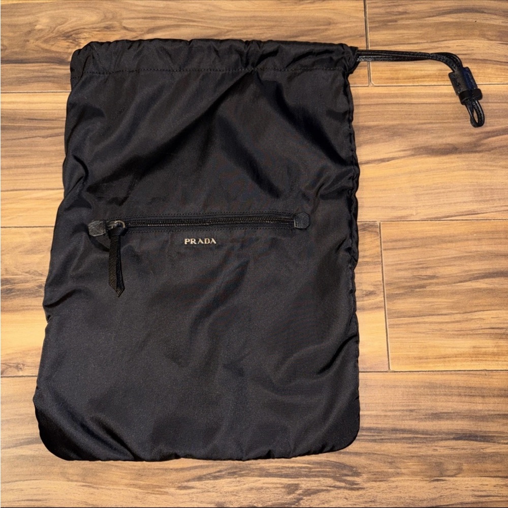 Prada Black Nylon Drawstring Pouch Bag